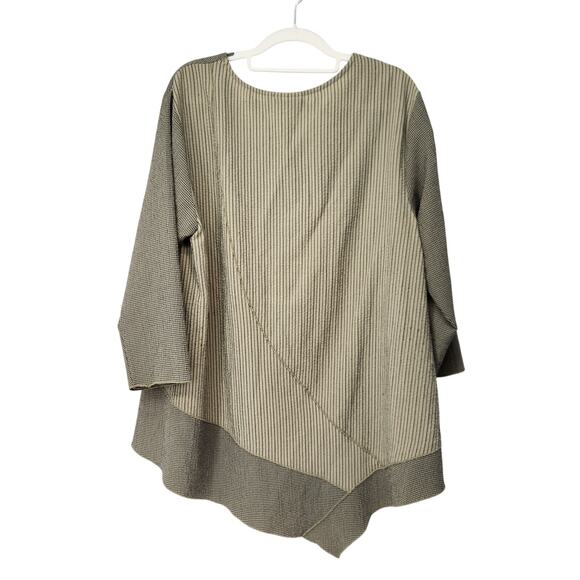 Habitat Green Checked Lagenlook Asymmetrical Seersucker Tunic Women's L - Picture 8 of 8
